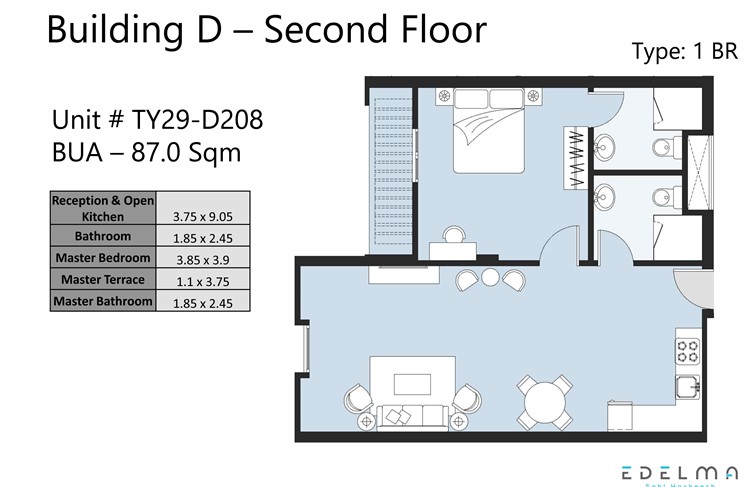 Fully finished 1 BR apartment in Edelma - 0